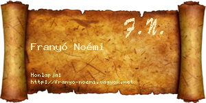 Franyó Noémi névjegykártya